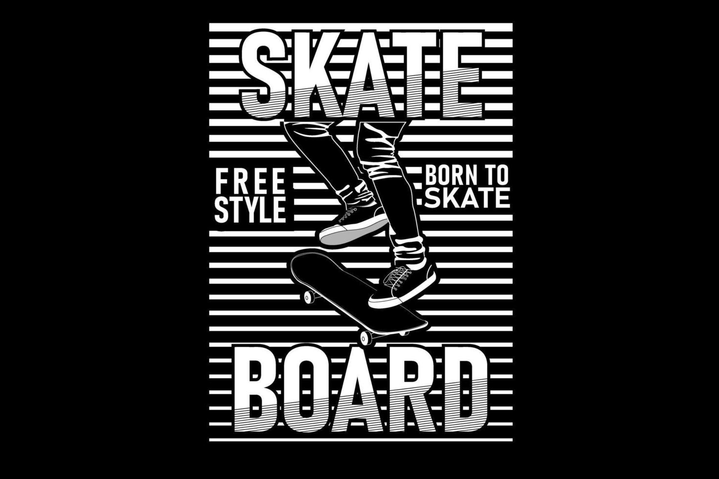 Skateboard design silhouette vector