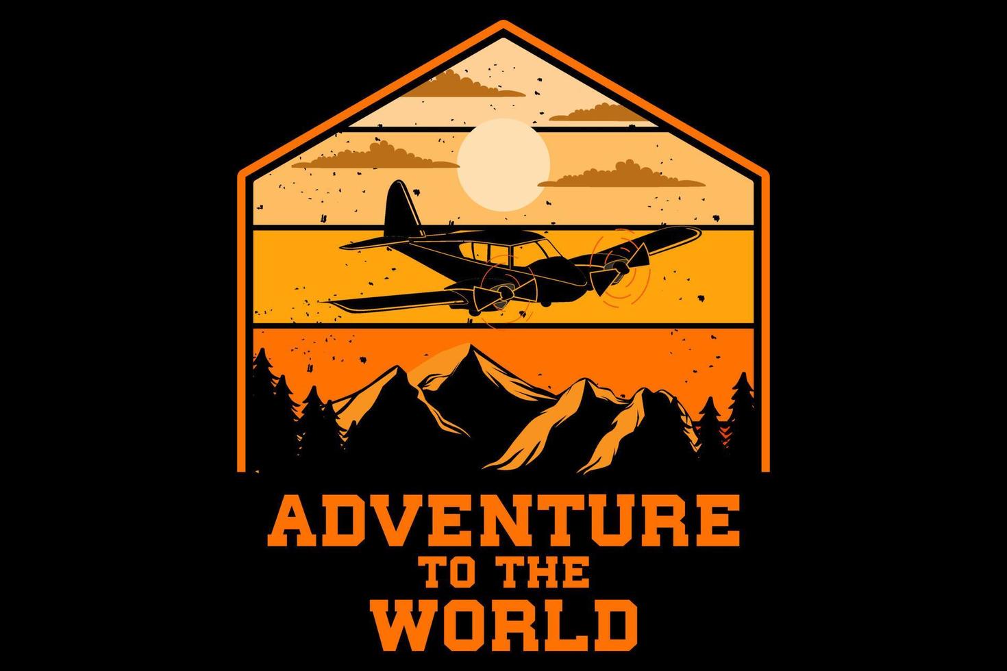 Adventure to the world design vintage retro vector