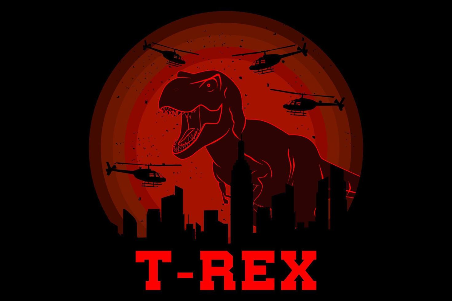 t-rex diseño vintage retro vector