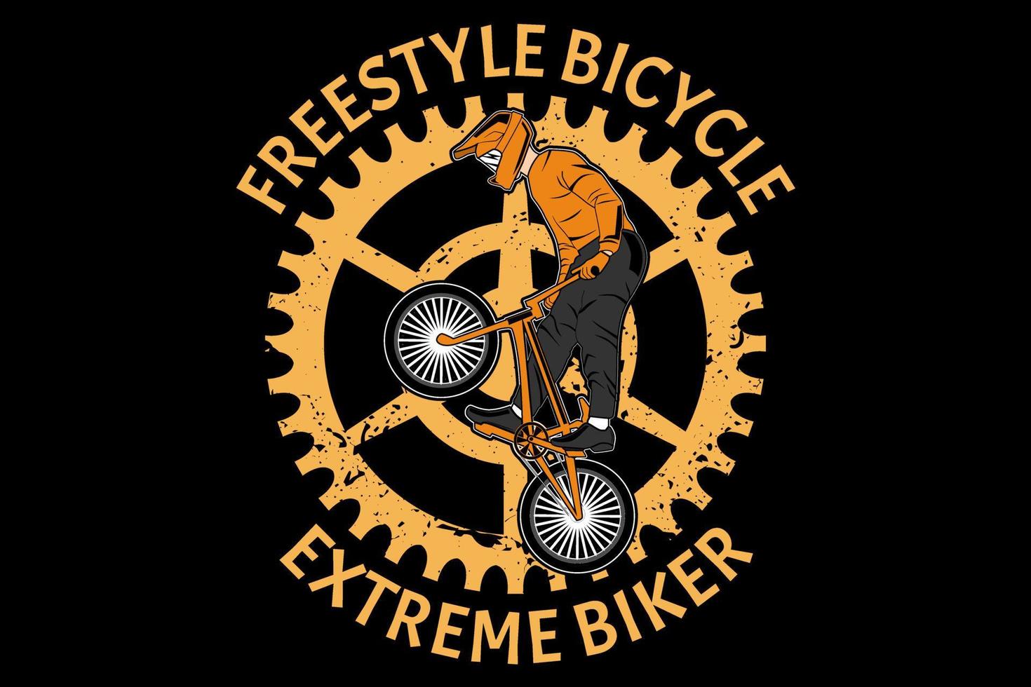 Freestyle bicycle extreme biker design vintage retro vector