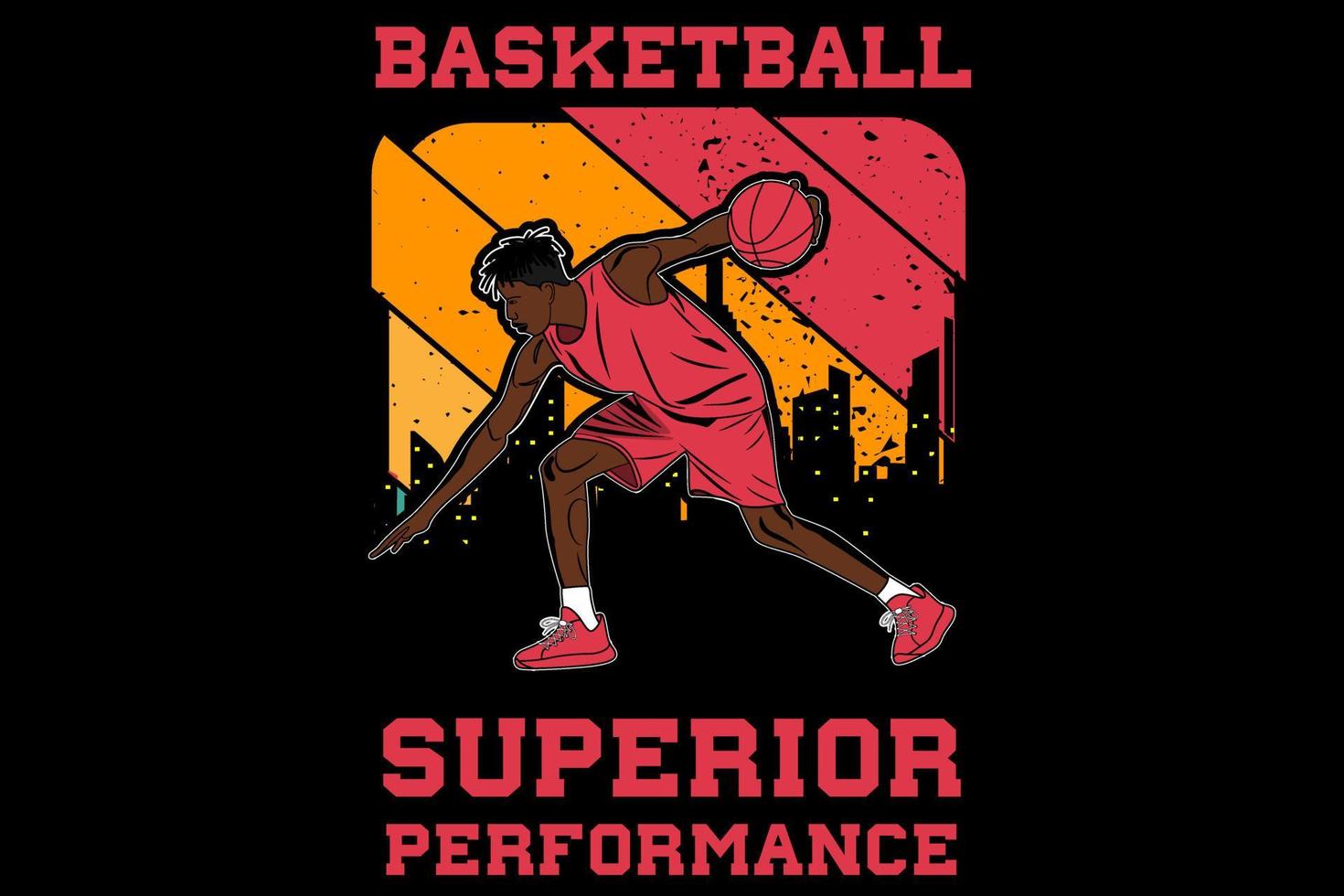 Basketball superior performance design vintage retro vector