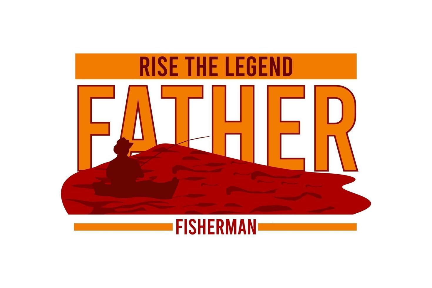 Father fisherman silhouette retro design vector