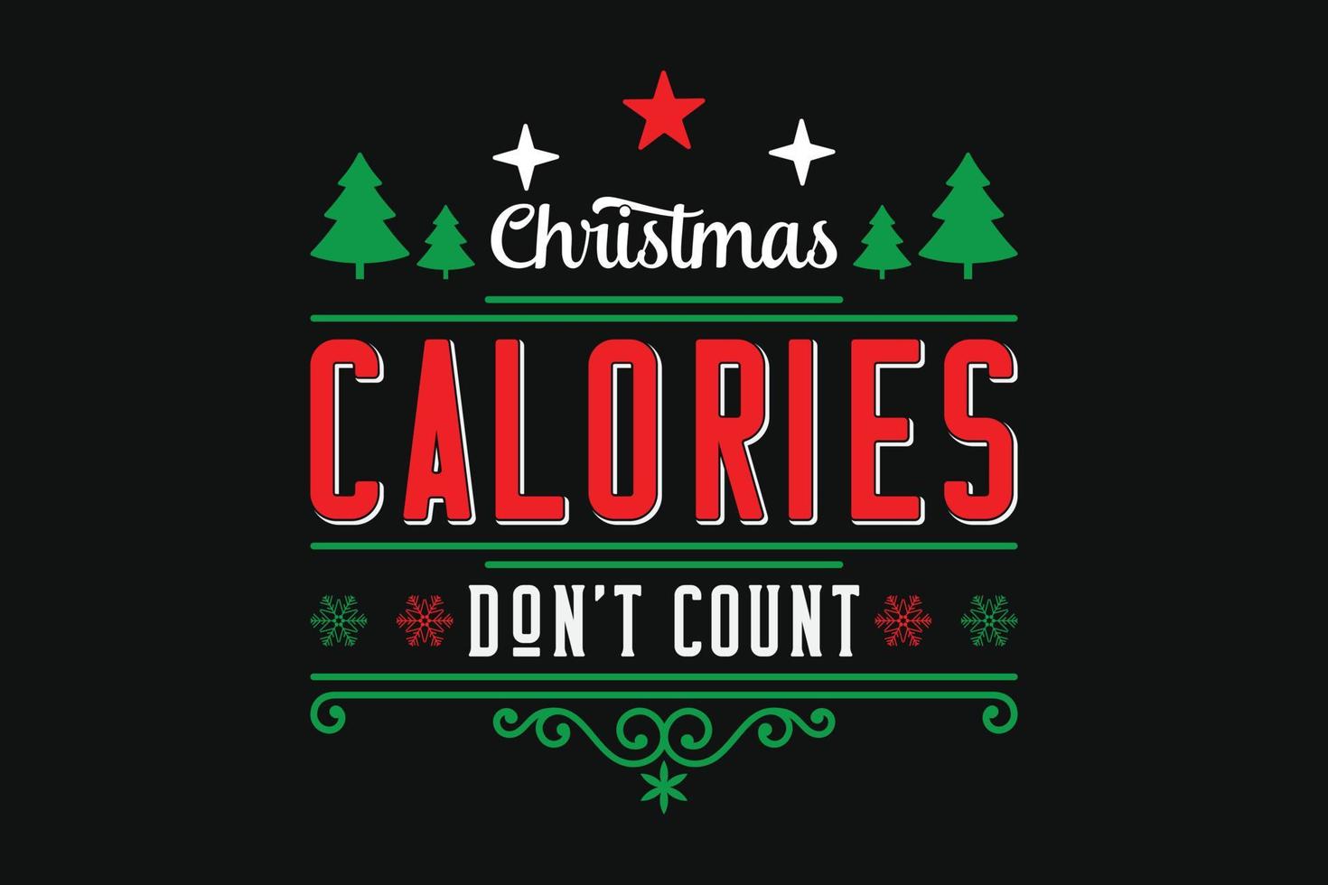 feliz navidad camiseta navidad calorías no cuentan vector