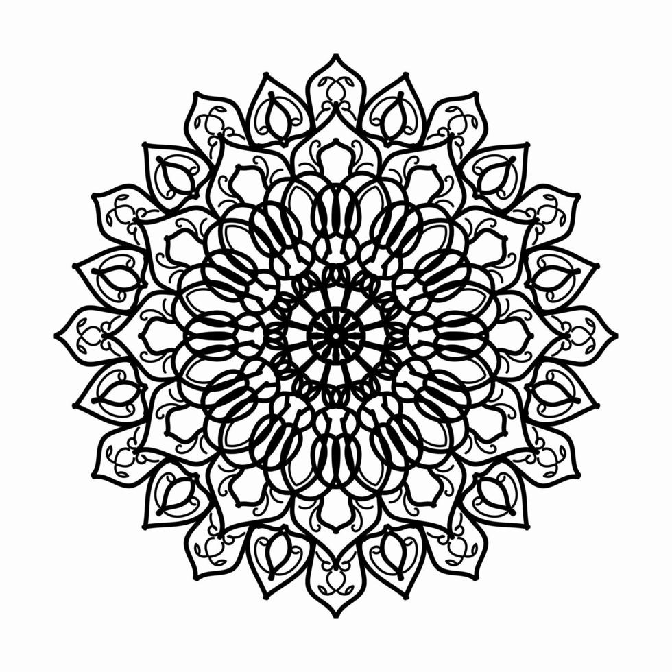 Mandala pattern black and white good mood vector