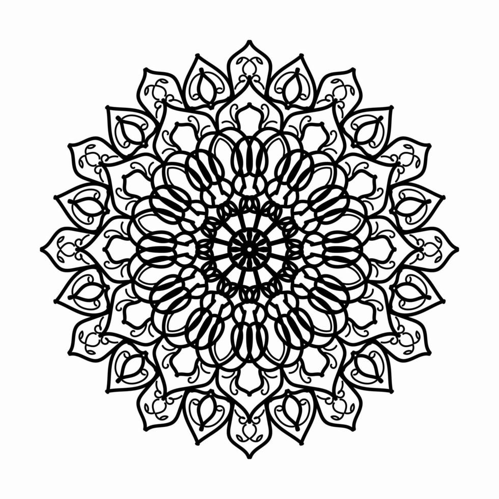 Mandala pattern black and white good mood vector