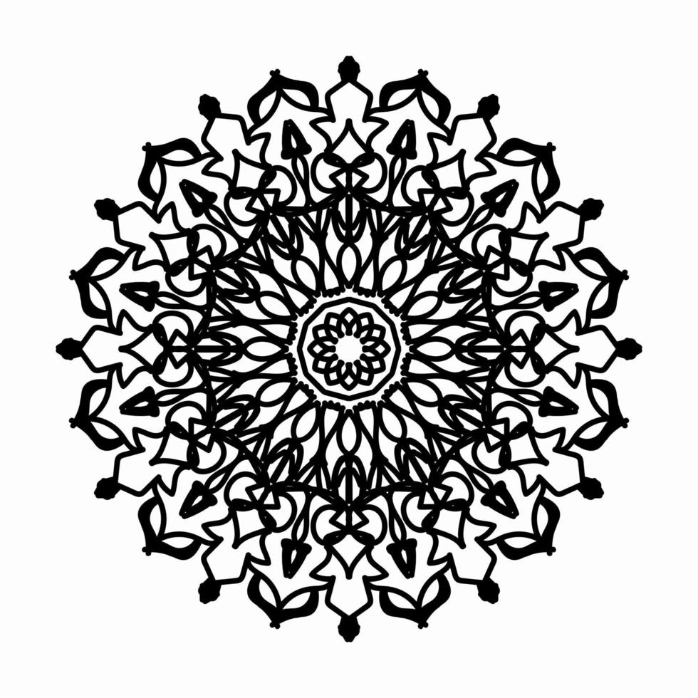 Mandala pattern black and white good mood vector