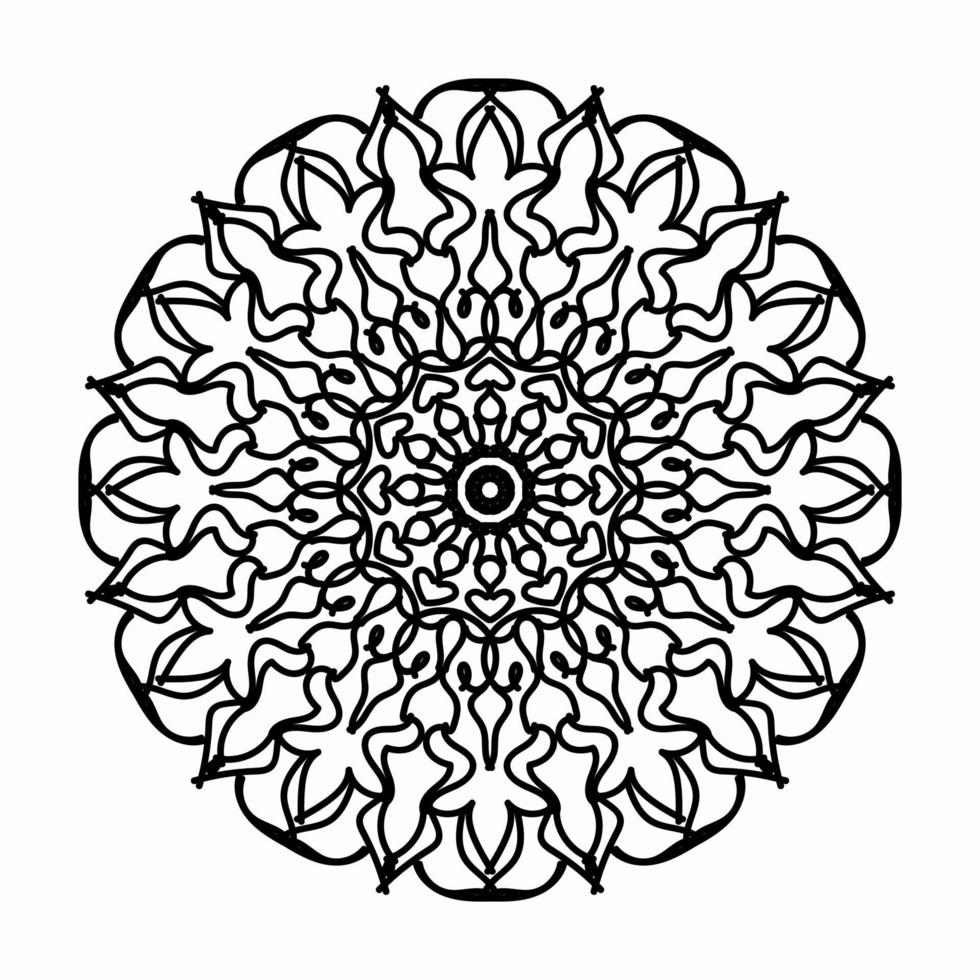 Mandala pattern black and white good mood vector