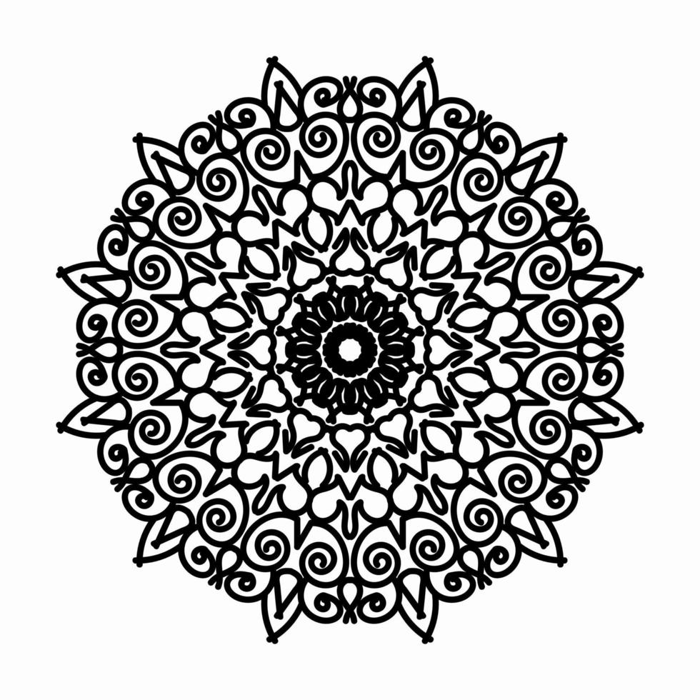 Mandala pattern black and white good mood vector