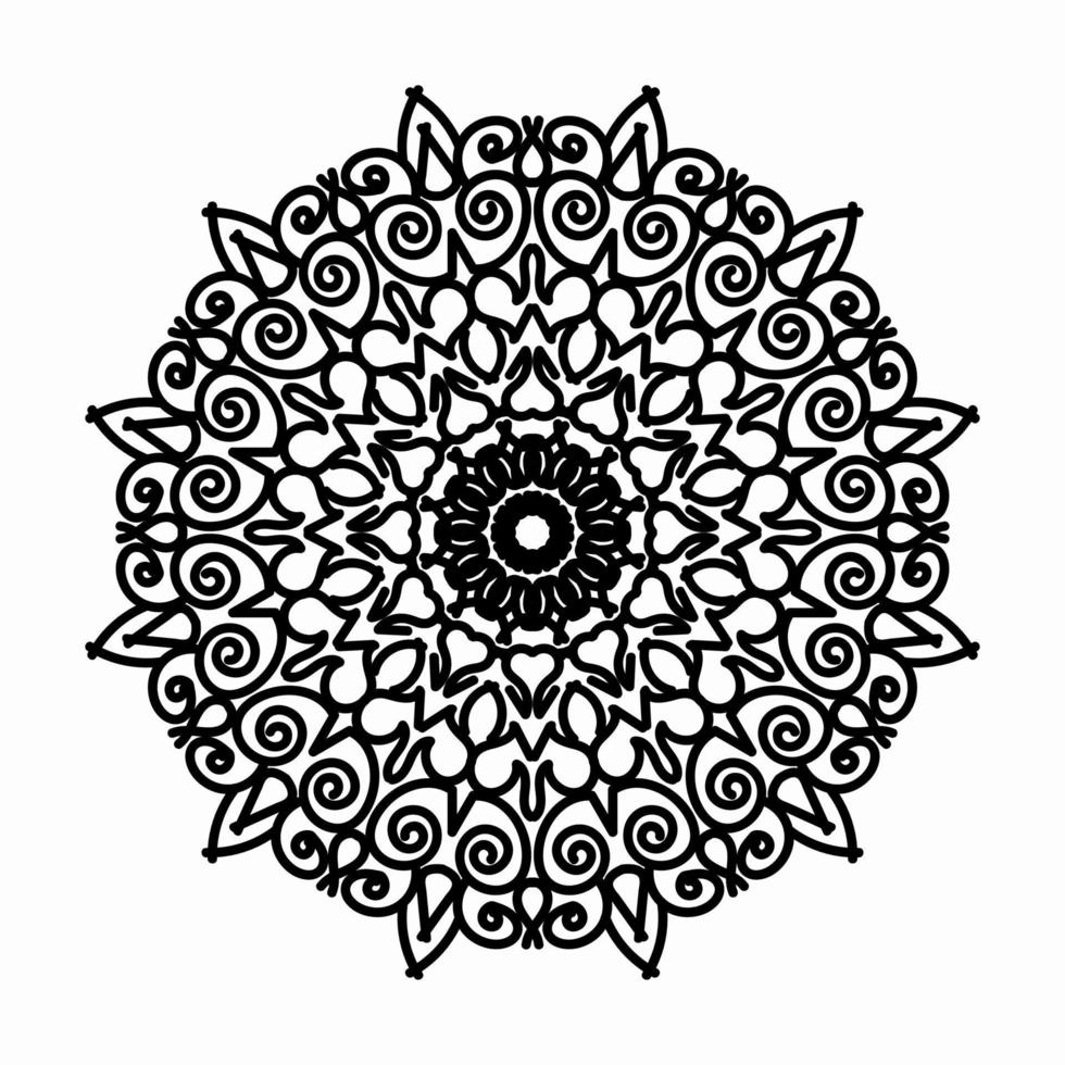 Mandala pattern black and white good mood vector