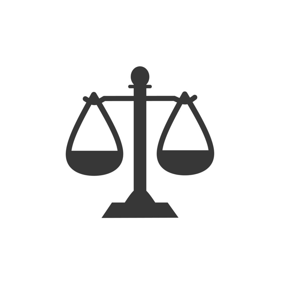 court decision icon vector, scales flat design vector