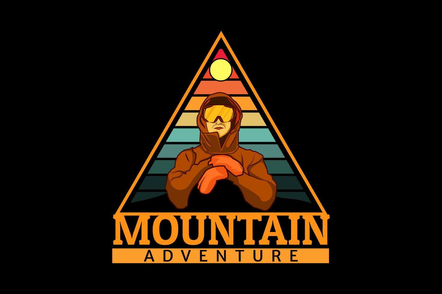 mountain adventure retro design vector