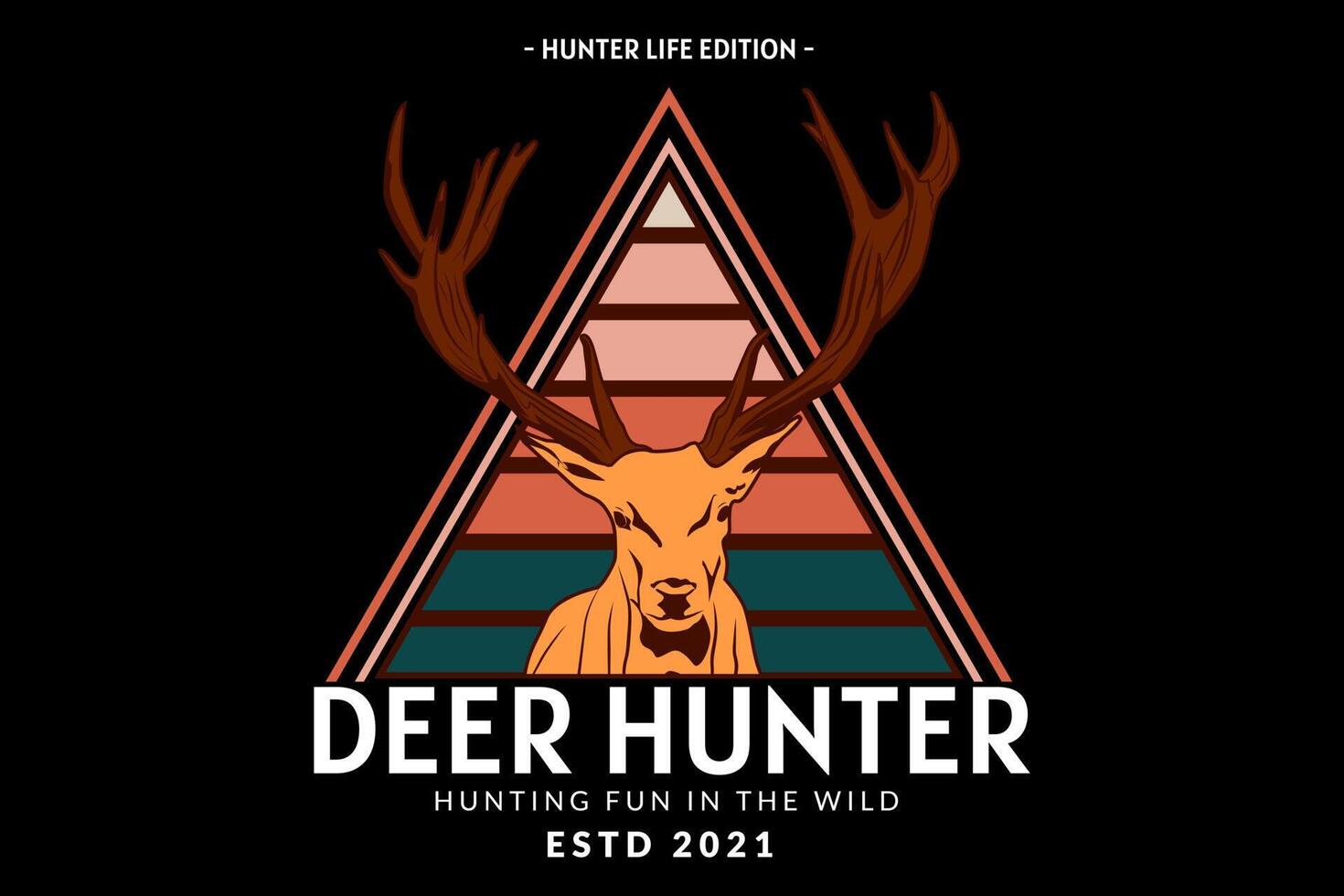 deer hunter retro design 4277386 Vector Art at Vecteezy