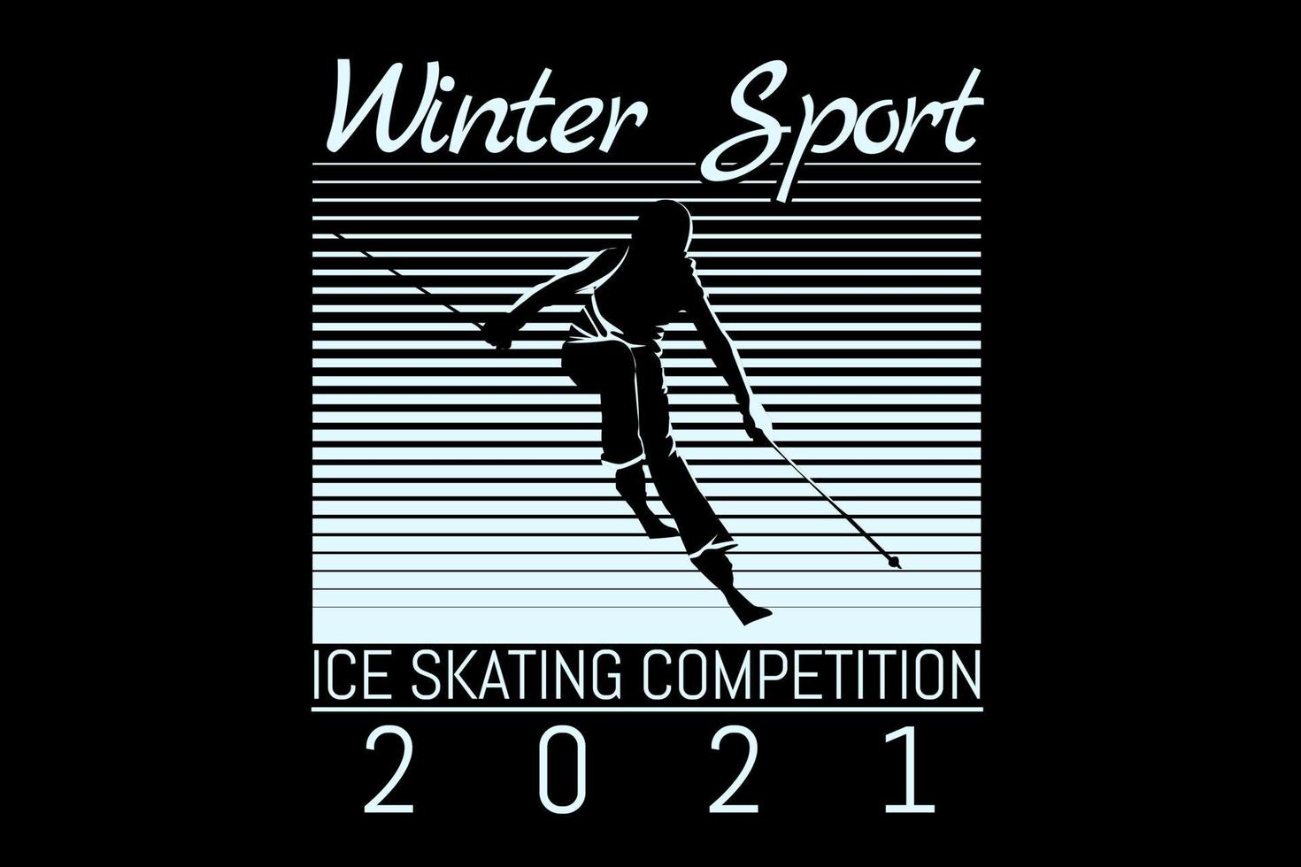 winter sport silhouette vintage design vector