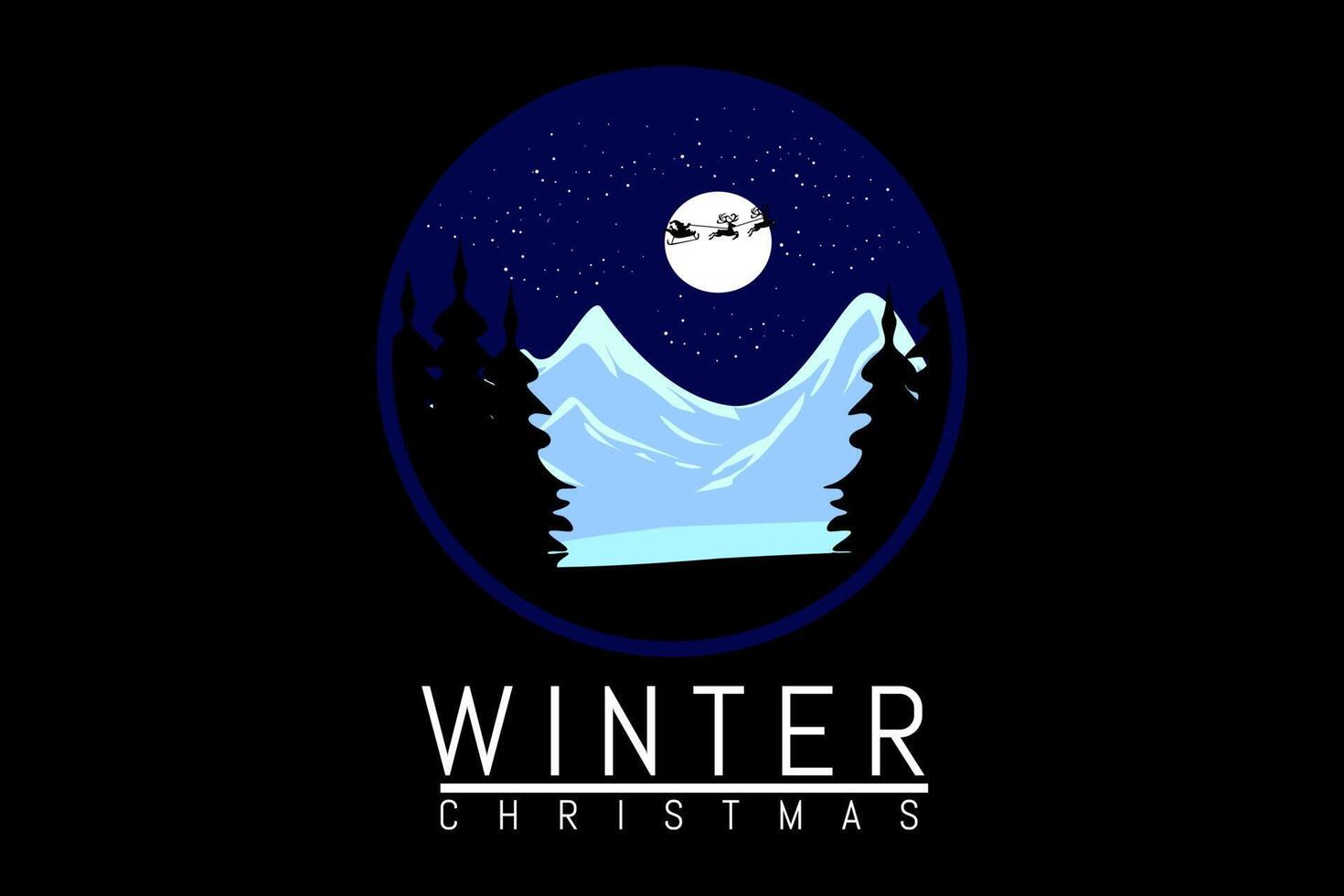 winter christmas silhouette design vector