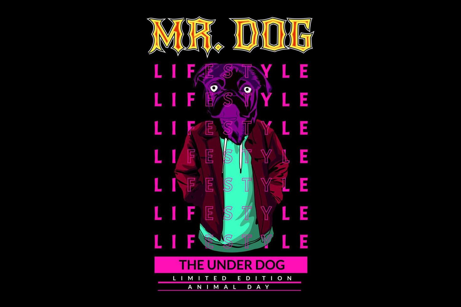 mister dog street wear design vector