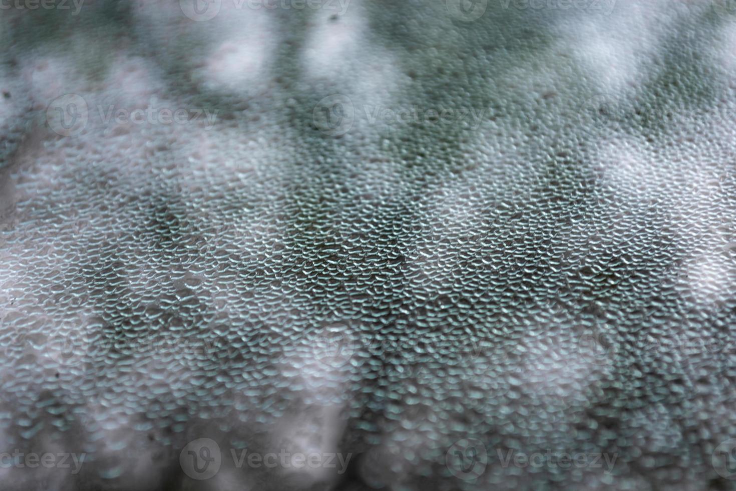 derritiendo pequeños trozos de hielo en el cristal de la ventana en forma de escamas. fondo abstracto. foto
