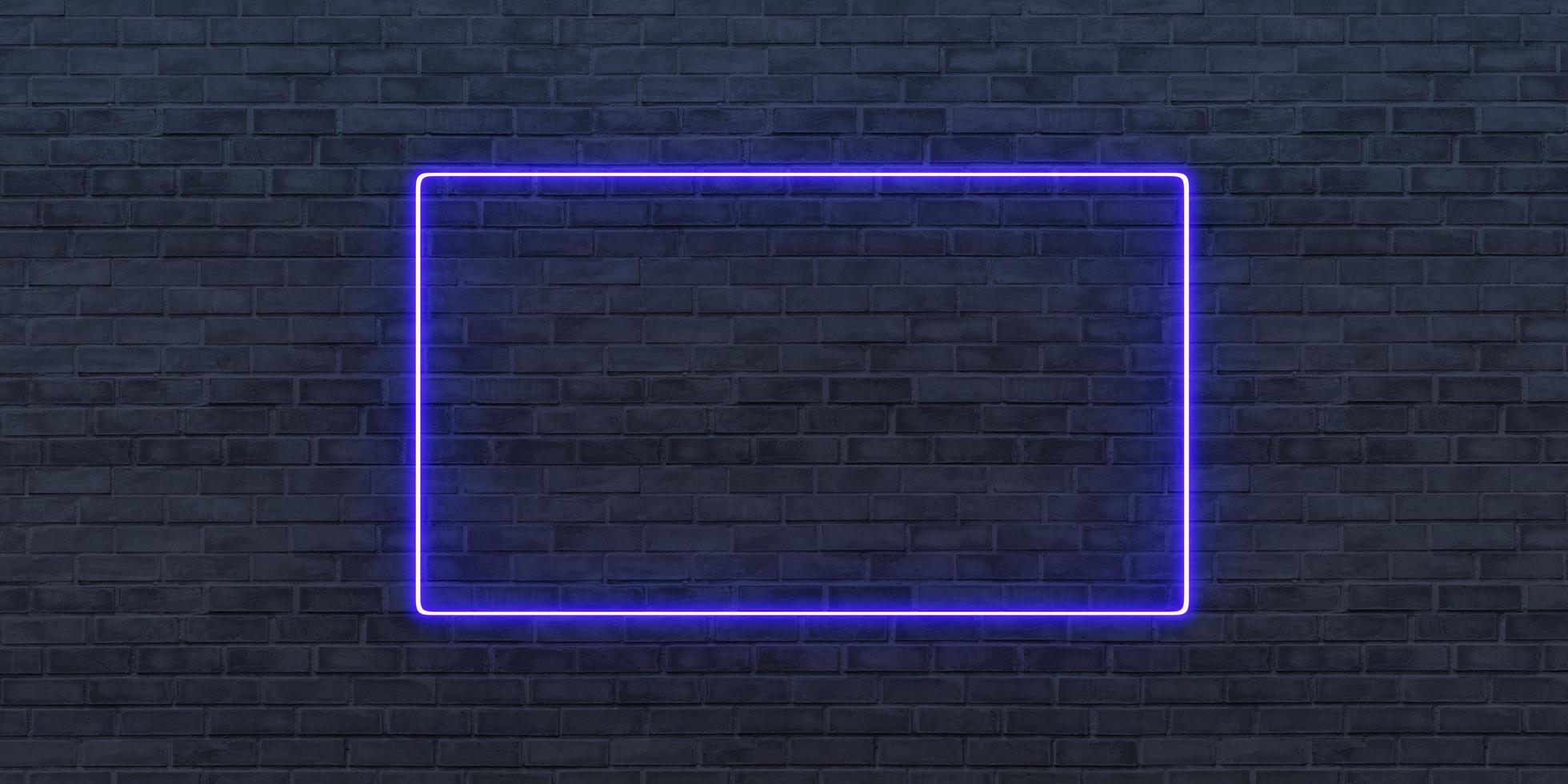 neon signs on the wall Neon signs and brick walls Text frame on panel photo