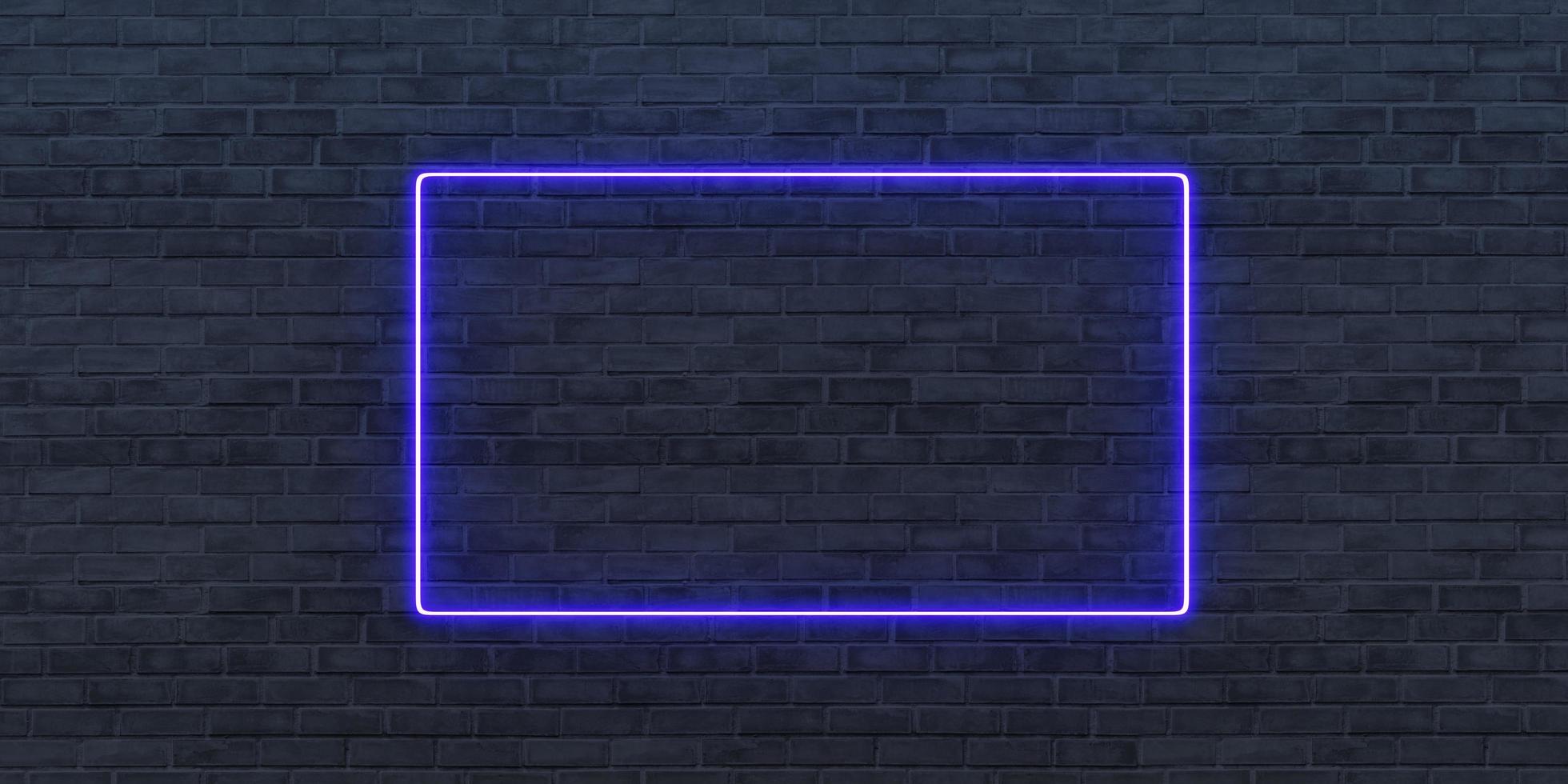 neon signs on the wall Neon signs and brick walls Text frame on panel photo