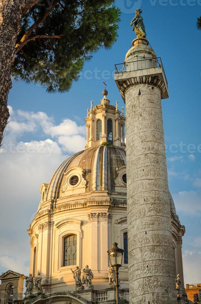 Column of Trajan's forum and church photo