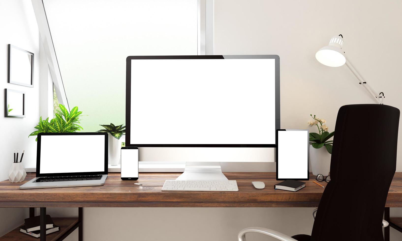 window office desktop devices mock up photo