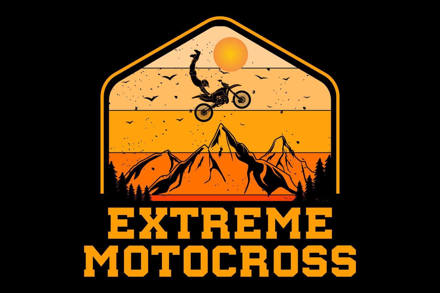 diseño de motocross extremo vintage retro vector