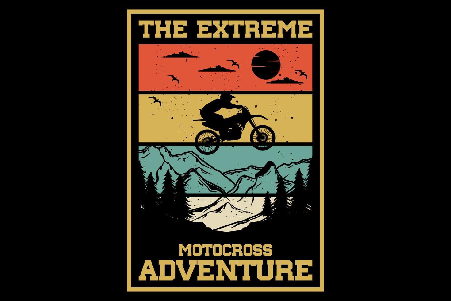 The extreme motocross adventure design vintage retro vector