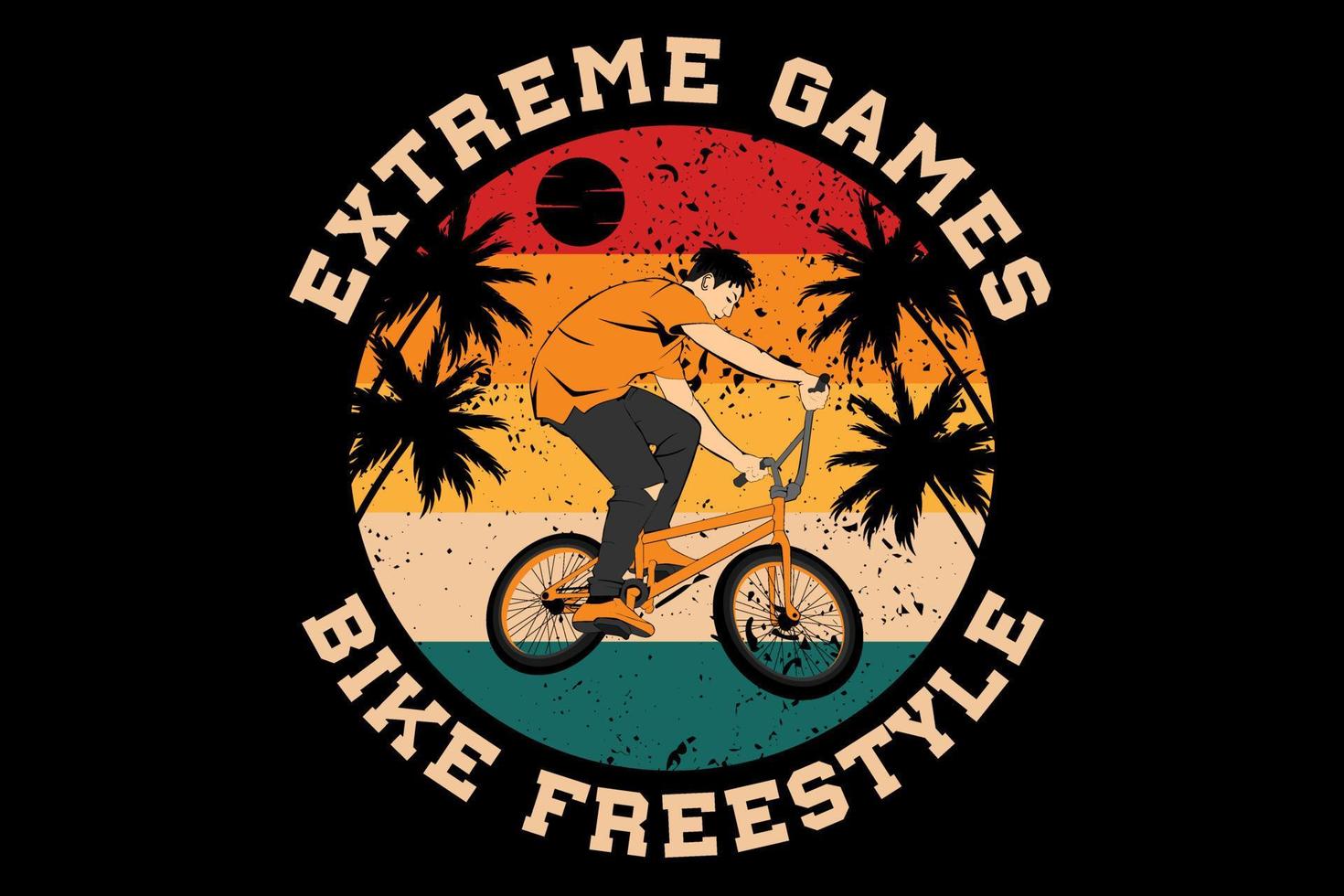 juegos extremos bicicleta estilo libre diseño vintage retro vector