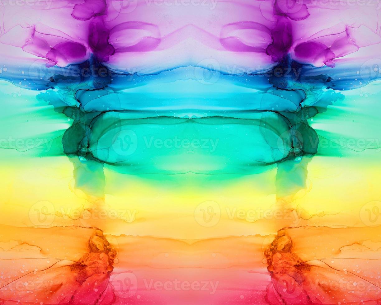 Abstract rainbow colorful background, wallpaper. Mixing acrylic paints. Modern art. Alcohol ink colors translucent. Alcohol Abstract contemporary art fluid. photo