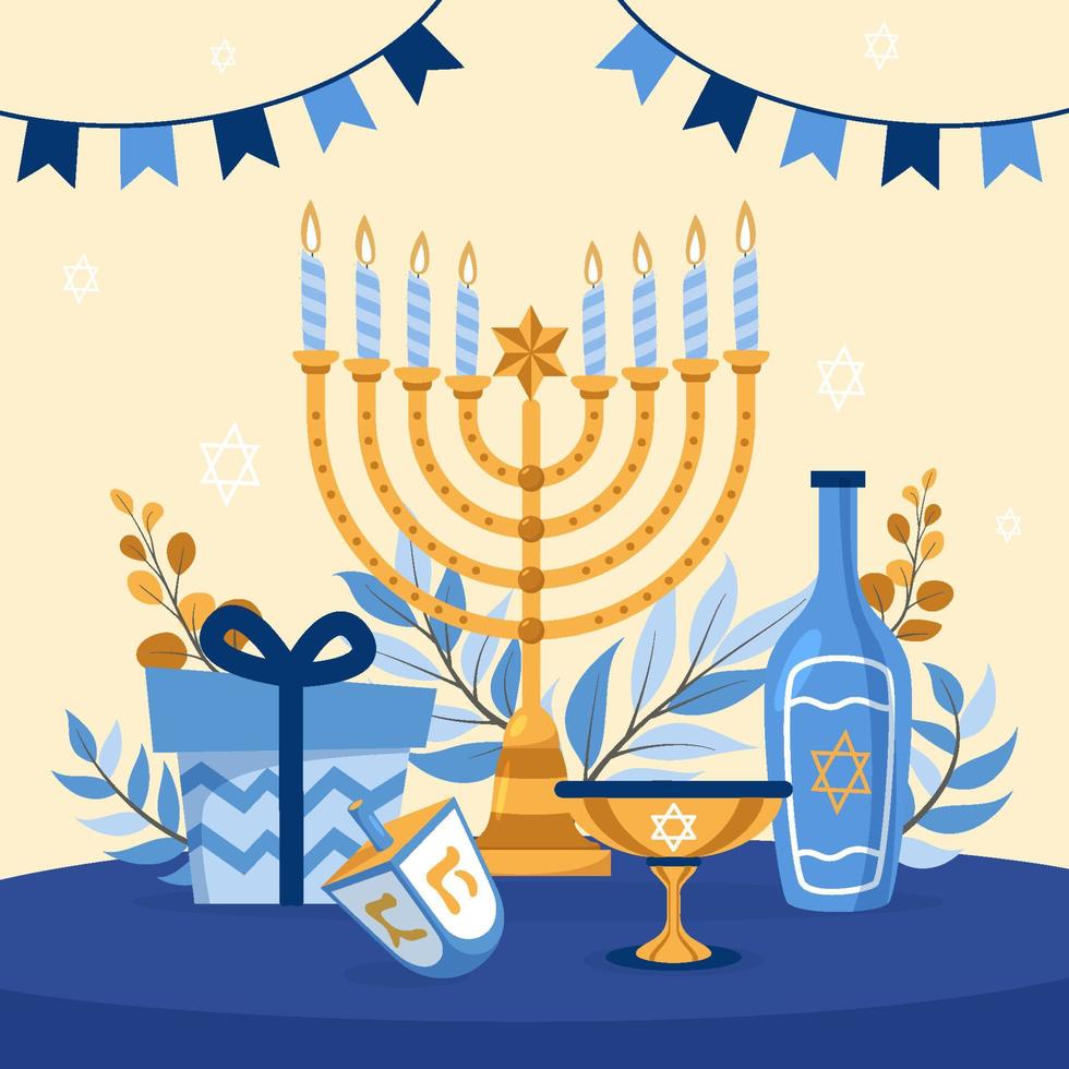 Menorah of Hanukkah Day vector