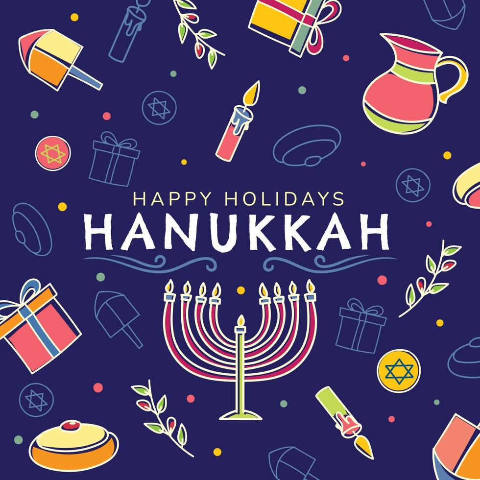 feliz fondo de hanukkah vector