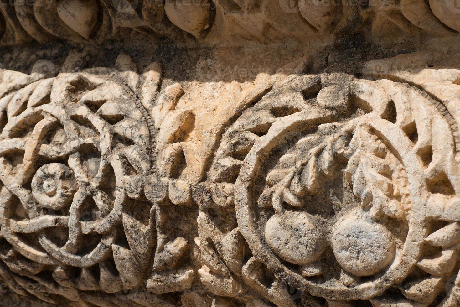 Detalle de las ruinas de la ciudad de Capernaum en Galilea foto