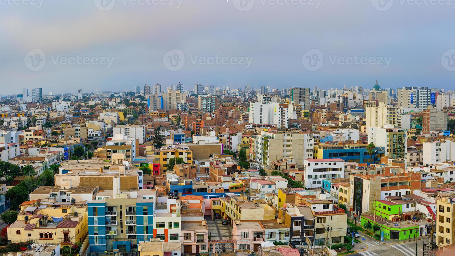 Detail of buildings in the city of Lima capital of Peru in South America photo