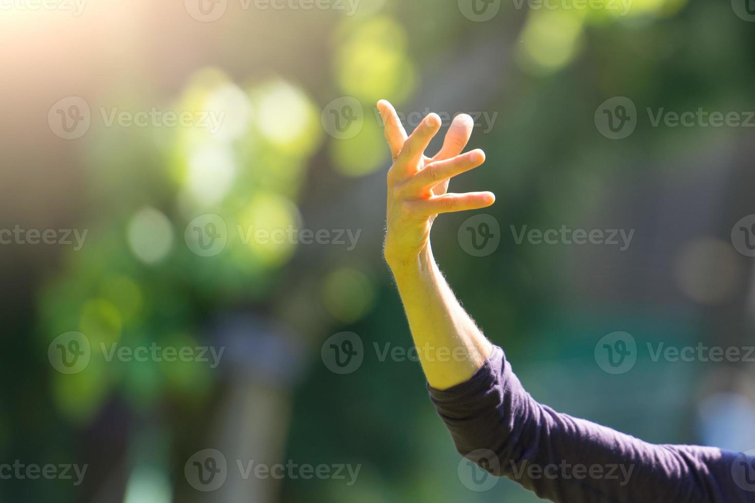 Practice of Tai Chi Chuan in outdoor photo