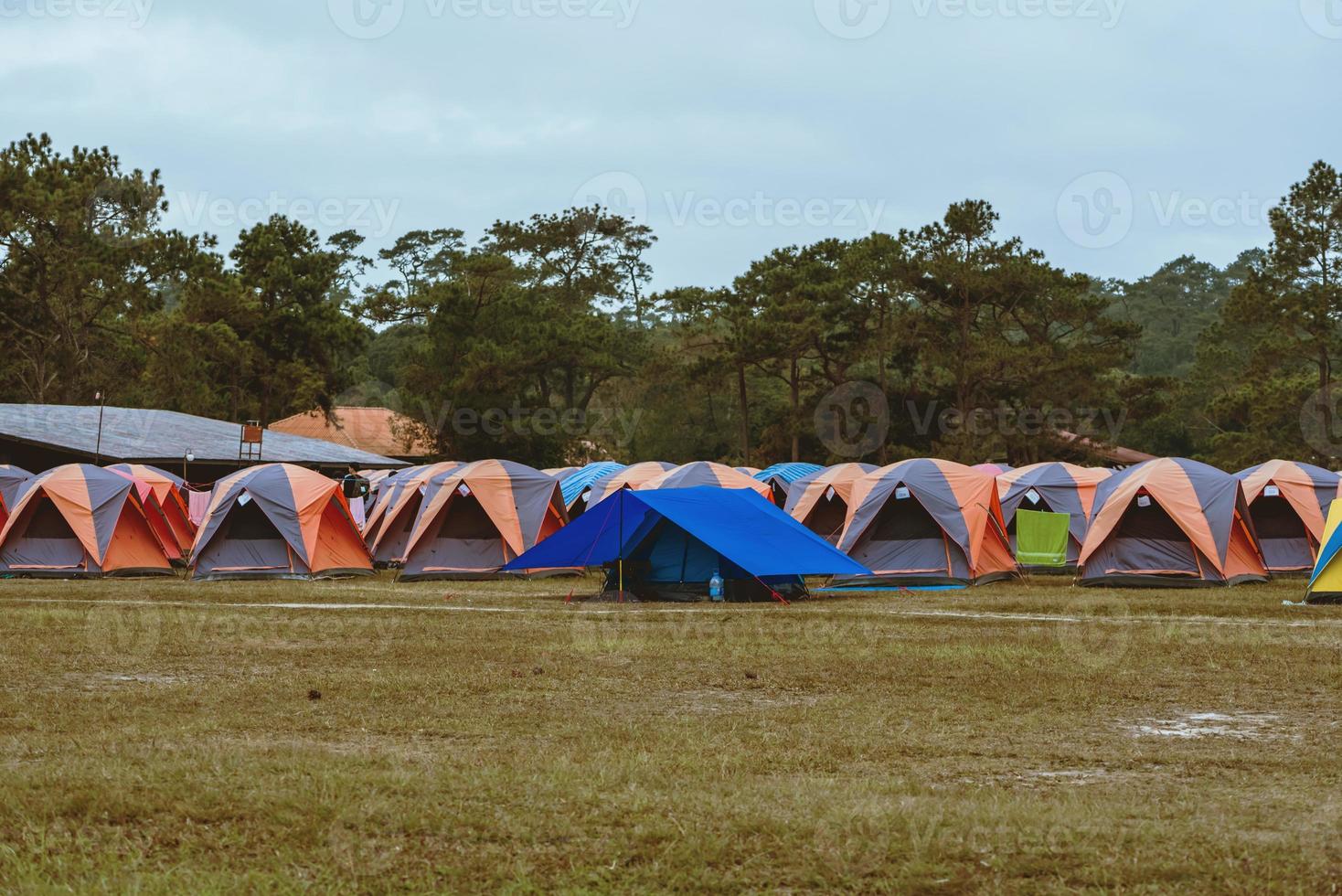 viajar relajarse en las vacaciones. acampar en la montaña. tailandia foto