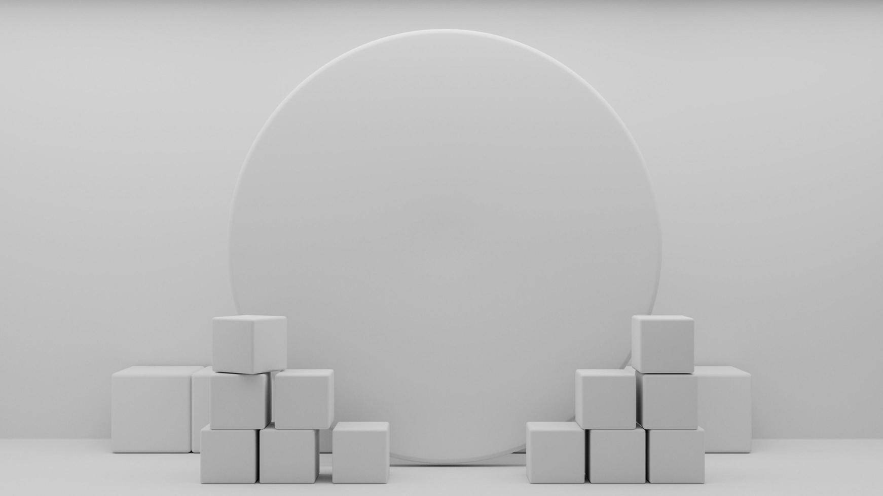 white geometric podium tradition podium.3D rendering photo