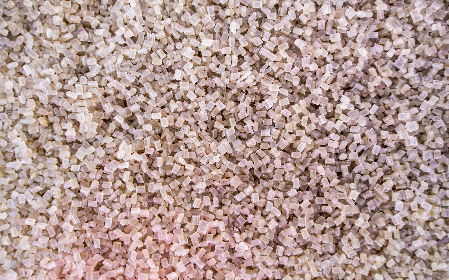 White and Transparency grain of remelt plastic recycling pellets photo