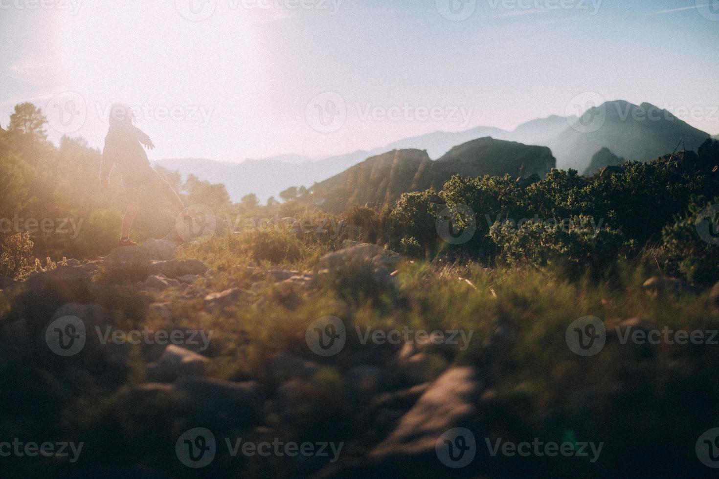 Sunset Walk in the mountains photo