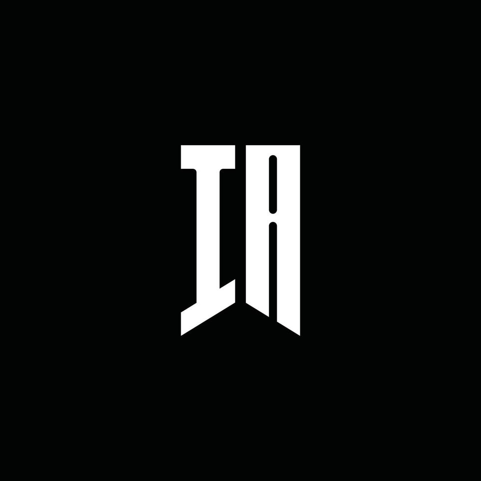 IA logo monogram with emblem style isolated on black background vector