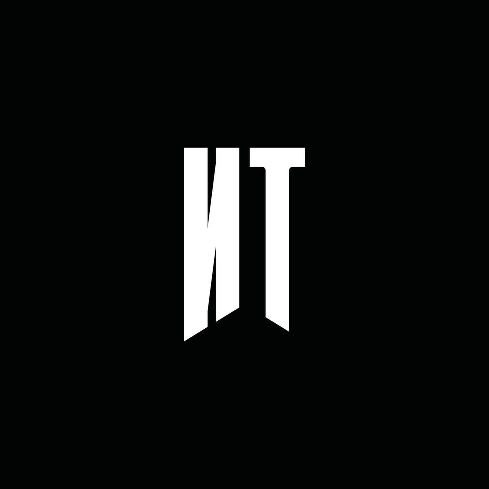 NT logo monogram with emblem style isolated on black background vector