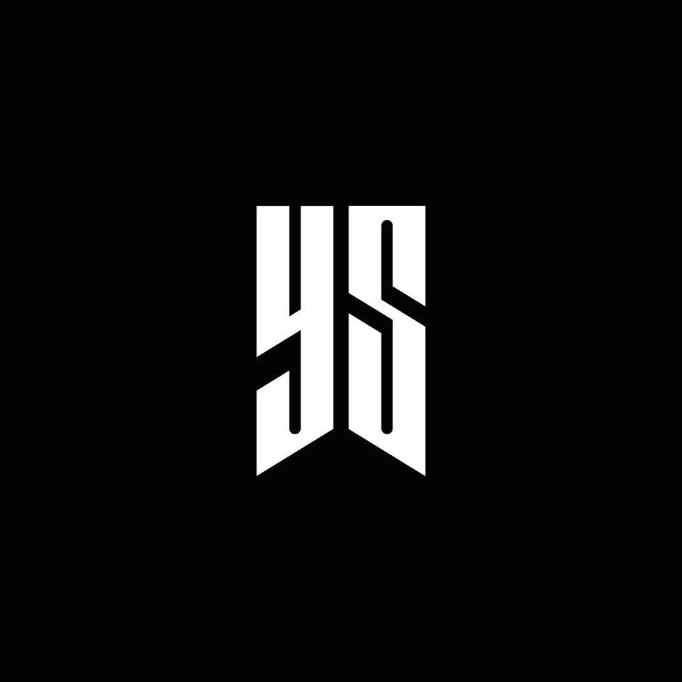YS logo monogram with emblem style isolated on black background vector