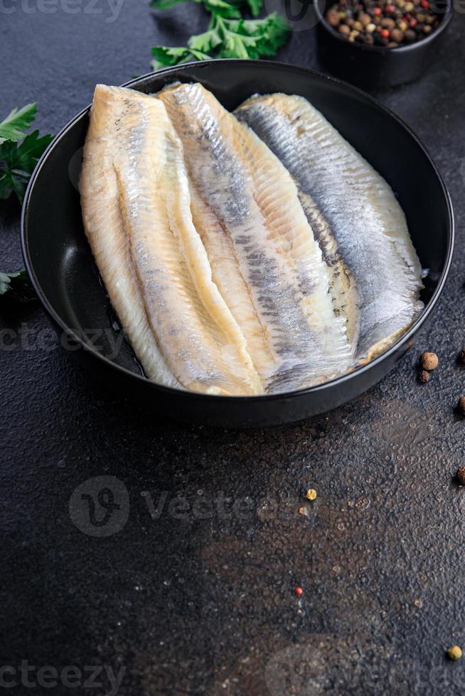 herring fish fillet fresh seafood photo