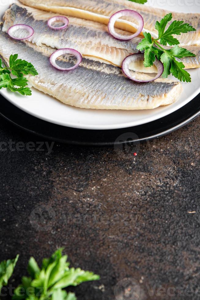 herring fish fillet fresh seafood photo