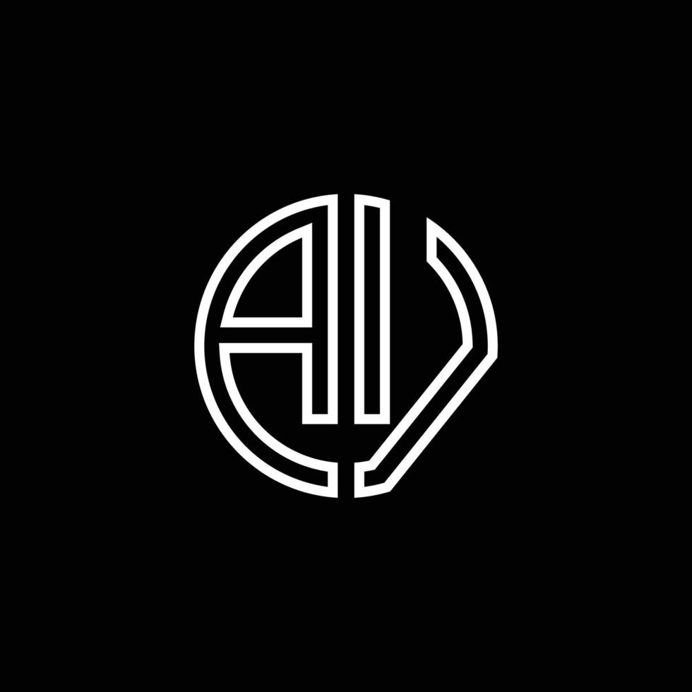 plantilla de diseño de esquema de estilo de cinta de círculo de logotipo de monograma av vector