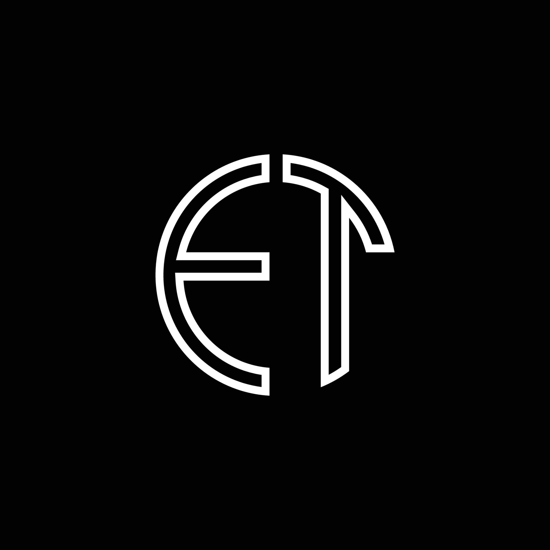 ET monogram logo circle ribbon style outline design template 4282194 ...