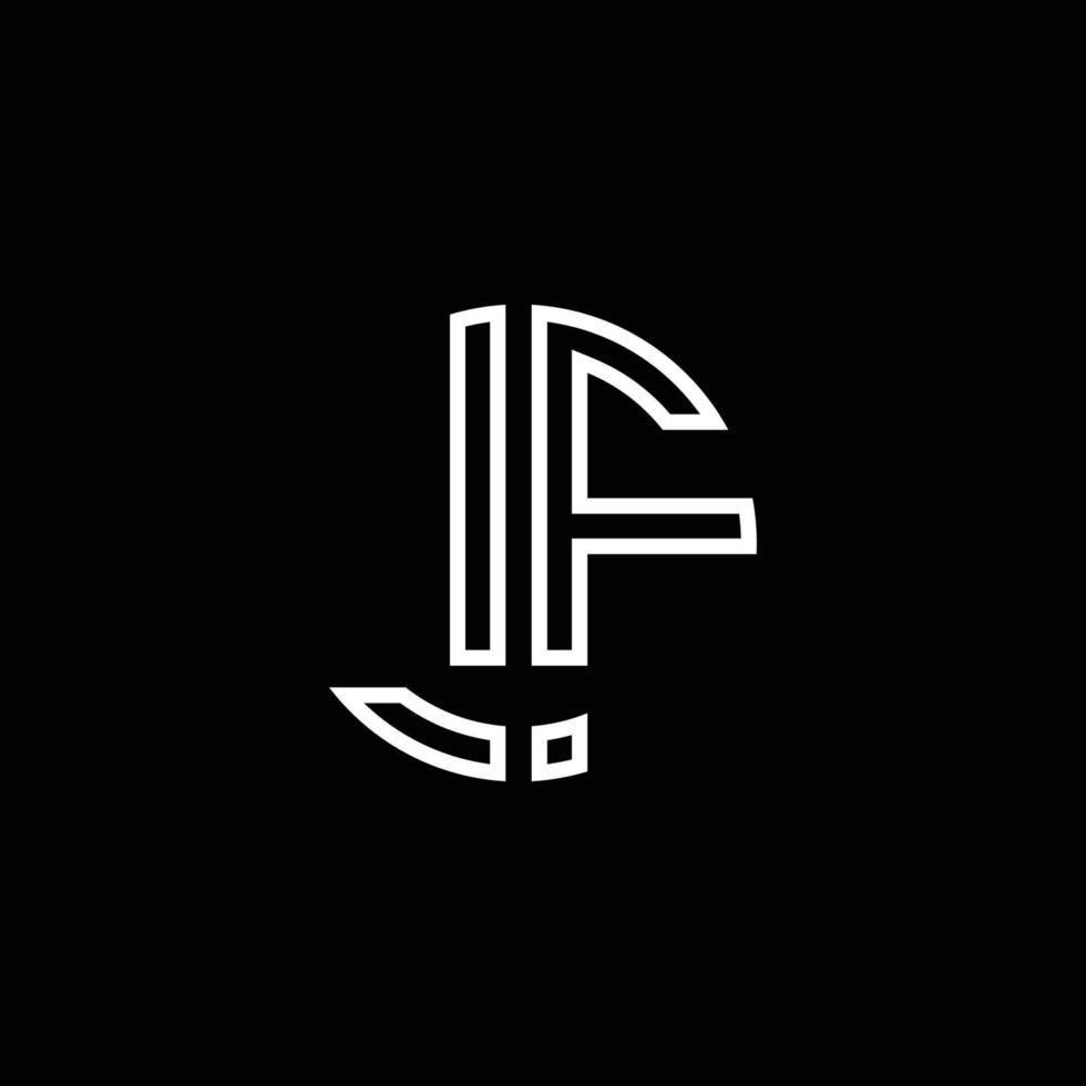 Plantilla de diseño de esquema de estilo de cinta de círculo de logotipo de monograma de lf vector