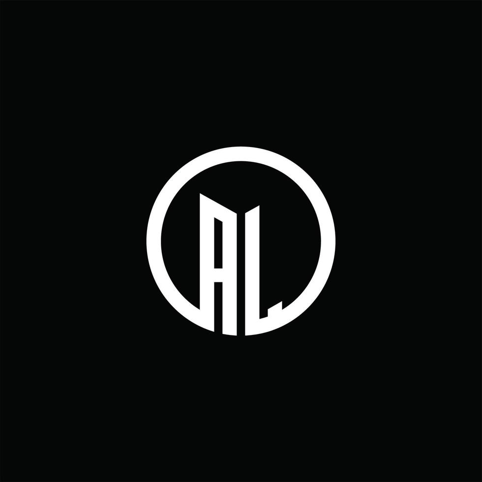 AL monogram logo isolated with a rotating circle vector