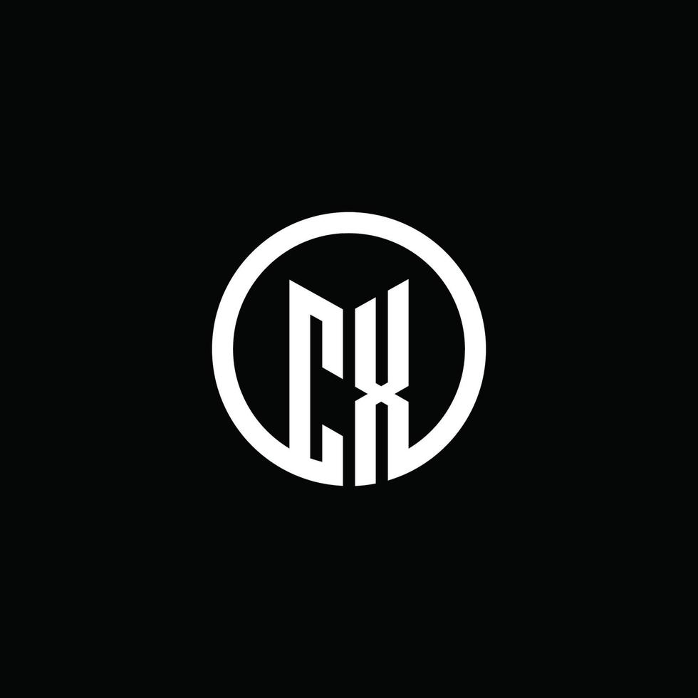 CX monogram logo isolated with a rotating circle vector