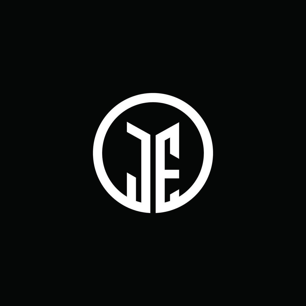 JE monogram logo isolated with a rotating circle vector