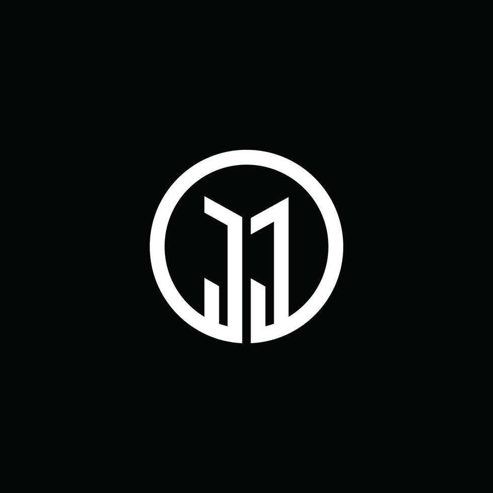 JJ monogram logo isolated with a rotating circle vector