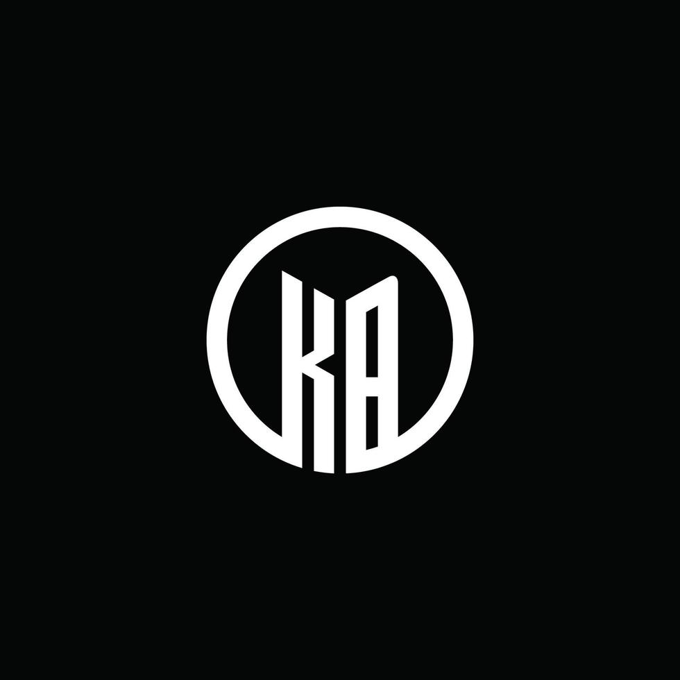 KB monogram logo isolated with a rotating circle vector